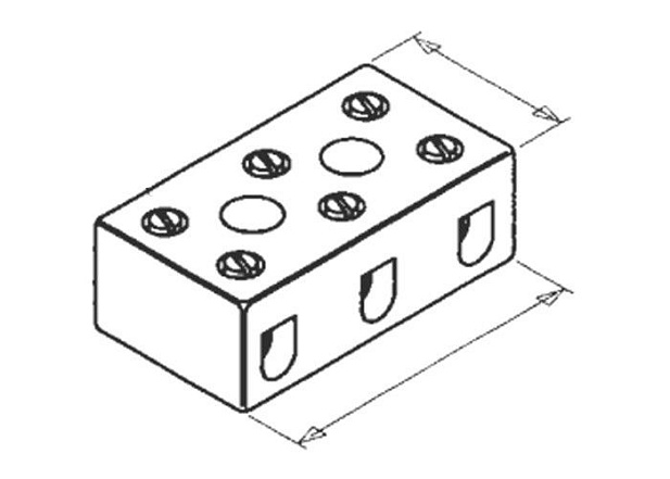 Клеммник керамический 6 кв.мм 3 пары контактов винтовой 1000 гр. С (ONKA)